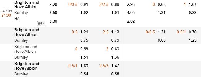 Ty le keo Brighton vs Burnley ngay 14/9 NHA, vong 5 hinh anh 1